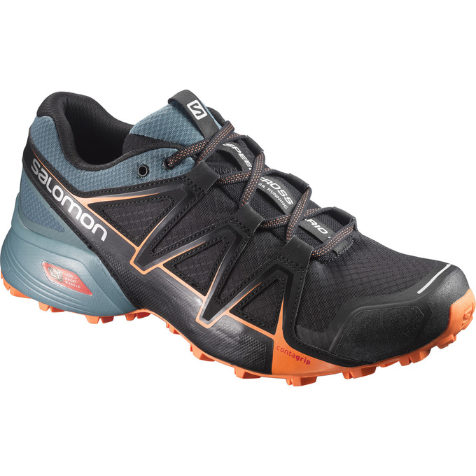 SALOMON UK SPEEDCROSS VARIO 2 - Mens Trail Running Shoes Black/Orange,FEUZ31068